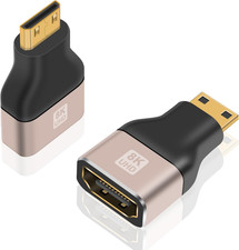 8K Mini HDMI to HDMI Adapter, 48Gbps HDMI to Mini HDMI Adapter Supports 8K 60Hz,
