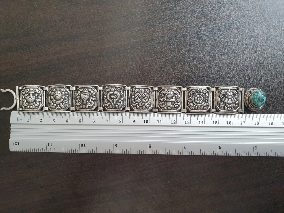 Tibetanische Armband mit 925silber und Türkis Stein  - Bild 3 von 4