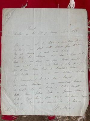 Original 1843 sonnet written on the Isle of Arran