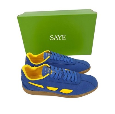 Saye Sneaker Herren Blau Gelb Größe 7,5 Vegan Eco Sneaker Modell 70 Freizeit Neu mit Karton