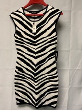Express Women's NWT Zebra Print Knit Bodycon Dress Black/White Sleeveless S/P