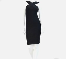 Siena Women's Black Solid Bandage Halter Sleeveless Bodycon Dress Size 14