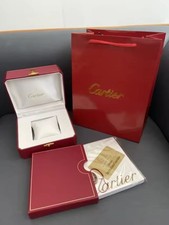 Authentic Cartier Watch Box Set Pre-Owned w/ Bag, Card & Accessories