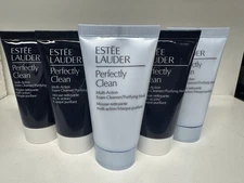 5 Estee Lauder Perfectly Clean Multi-Action Foam Cleanser/Purifying Mask 30ML EA