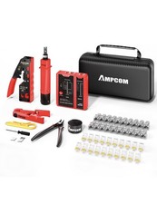 Ampcom Ethernet Crimping Tool Kit 10-n-1 Pass through RJ45/RJ11 Network Tool Kit