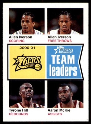 2001-02 Topps Heritage - Team Leaders Allen Iverson, Aaron McKie