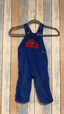 Vintage Osh Kosh B'Gosh Blue Corduroy Cord Vestbak Bib Denim Overalls - Size 24M