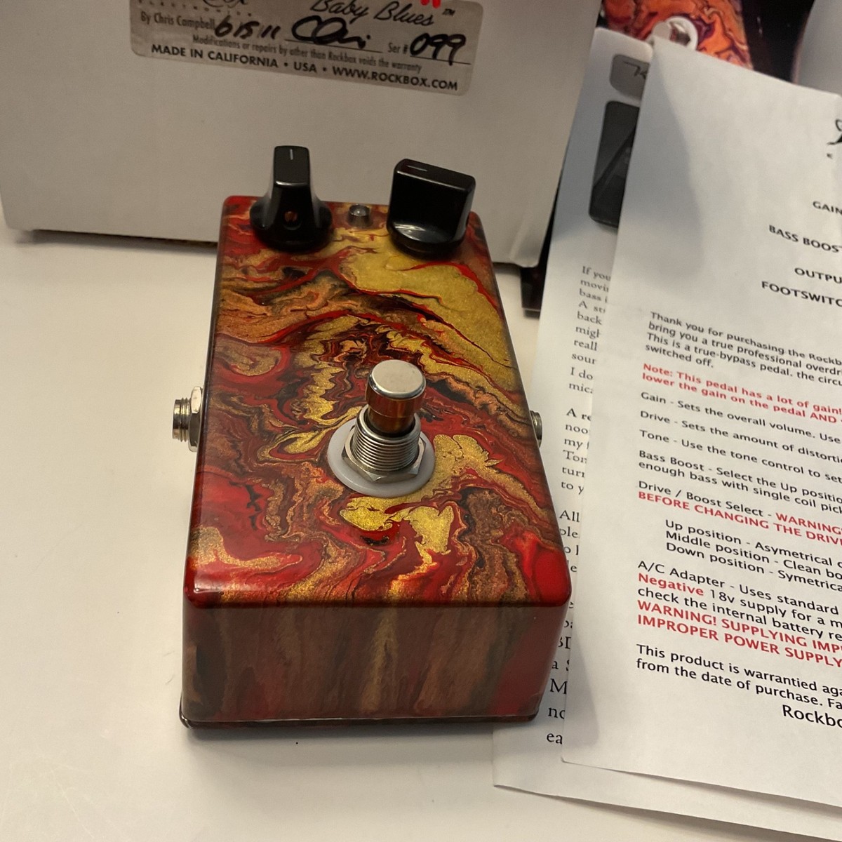 Pedal Rockbox Baby Blues Boiling Point Overdrive/Boost Custom 