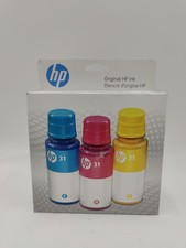 Genuine HP 31 3-Pack Cyan, Magenta, Yellow Ink Bottles 9C228AN EXP 4/2026 OEM