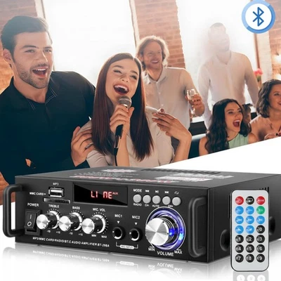 MARKENLOS HiFi Verstärker mit Bluetooth 600W Party Musik Equipment AUX Anlage Stereo Audio