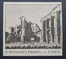 Antiker Druck von 1786 - St Botolph's Priory in Essex - Kupferstich - Colchester