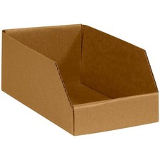 Storage Bins Medium 6"L x 12"W x 4 1/2"H 50-Pack - Corrugated Cardboard Box f...