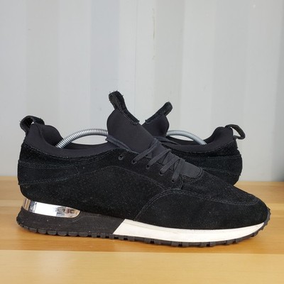 UK 9   Mallet London Diver schwarze Wildleder-Herren-Sportschuhe KLK02