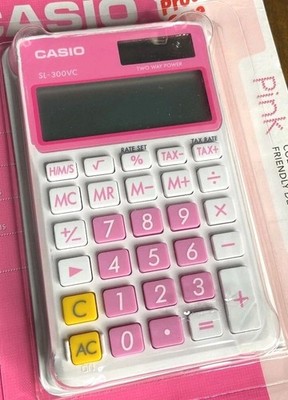 Casio Sl-300vc-pk Pink Solar Wallet Calculator 8-digit Display New In Package
