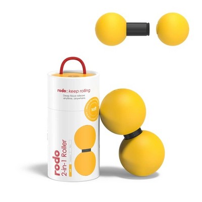 Rodo 2-in-1 Soft Peanut Lacrosse Ball Roller Deep Tissue Massage Yellow