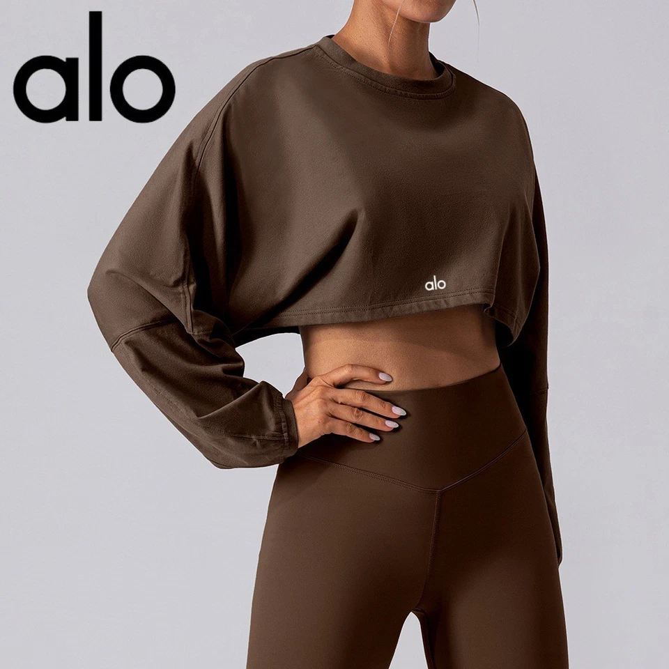 Sports Hoodie Women's Round Neck Breathable Fitness T-shirt Loose Yoga Top - Image 3 of 4