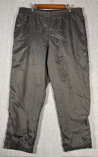 Vintage Y2K Nike Windbreaker Track Pants Mens Sz Lg Black Lined Side Zip Baggy