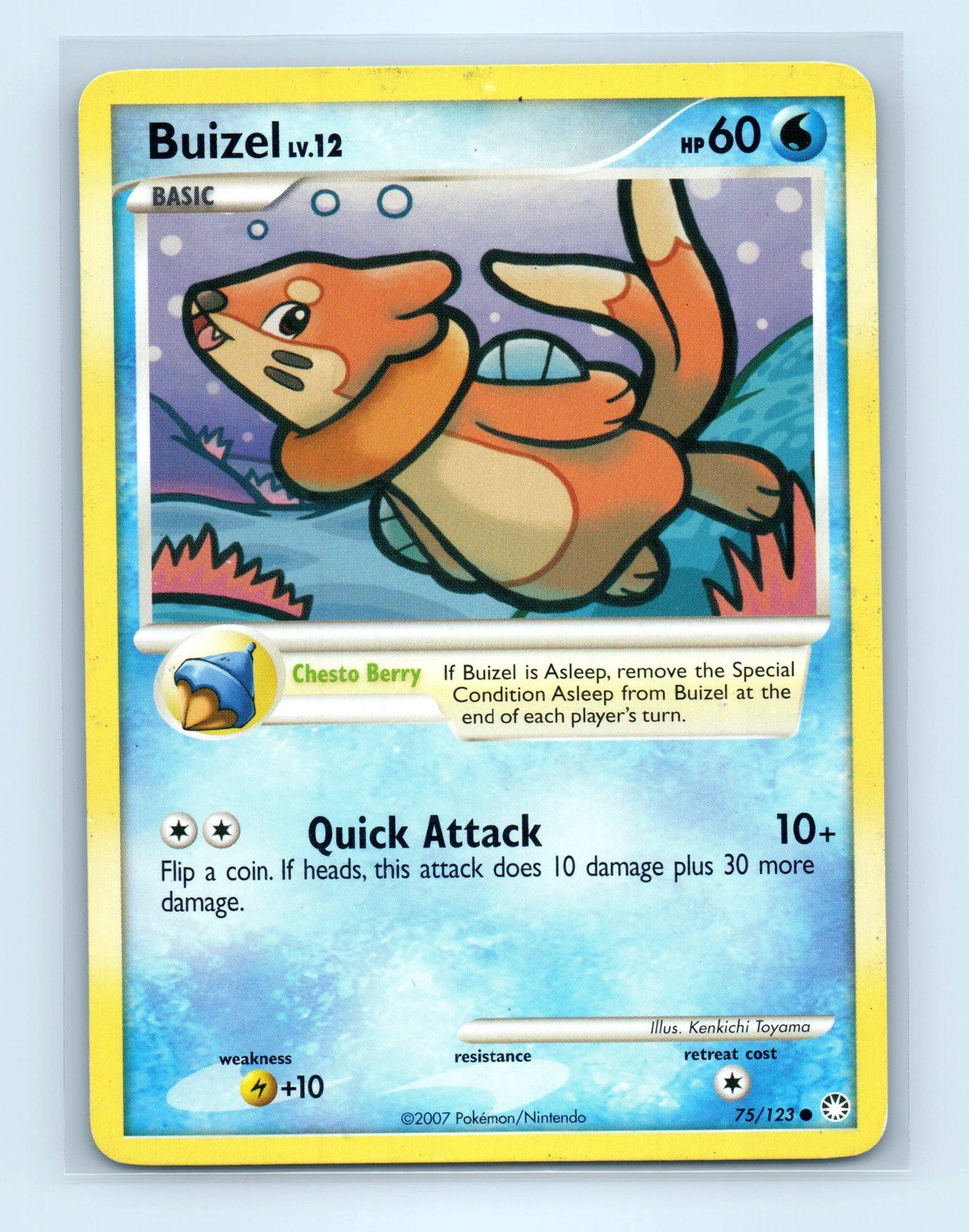Pokemon tcg Mysterious Treasures Buizel Moderately played