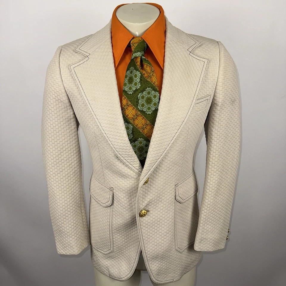 Chaqueta Blazer De Colección Años 60 70 Para Hombre Traje de Ocio Stanley Abrigo Deportivo Negro Pequeño 38 Foto 2 de 4