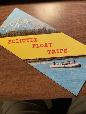 vintage 1970 s Solitude Float Trips Grand Teutons NP Wyoming travel brochure
