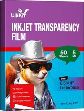 Versatile 8.5x11 Transparency Sheets for Inkjet Printers - 50 Clear Film Sheets