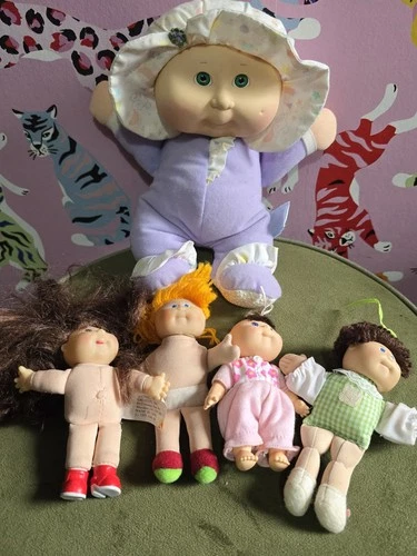 Vintage Cabbage Patch Kid Small Bundle Dolls Playmates And Rattle Doll