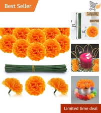 Artificial Marigold Flowers Bulk 200 Orange Silk Home Decor DIY Garland