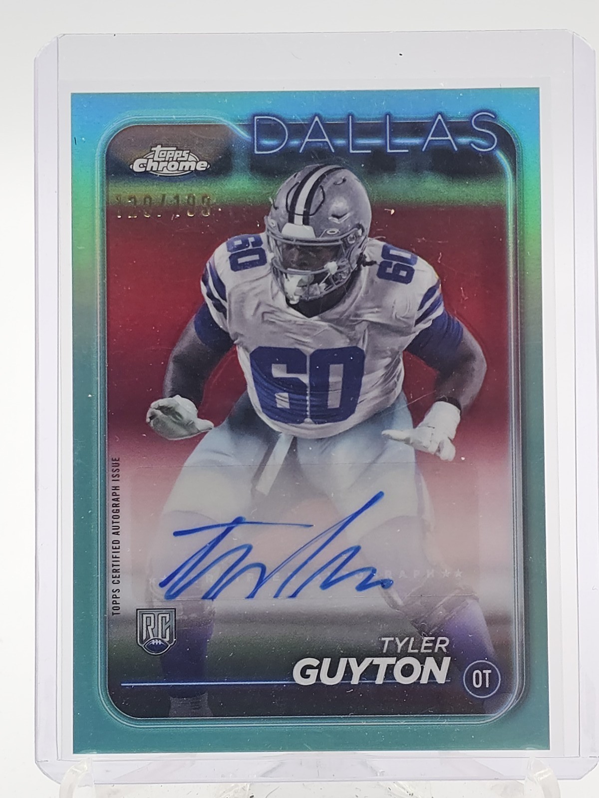Tyler Guyton Topps Chrome Rookie Autographs Variations #RATGU Aqua Geometric