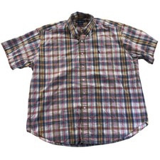 Polo Ralph Lauren Shirt Blake XL Short Sleeve Plaid Button-Down Cotton Preppy