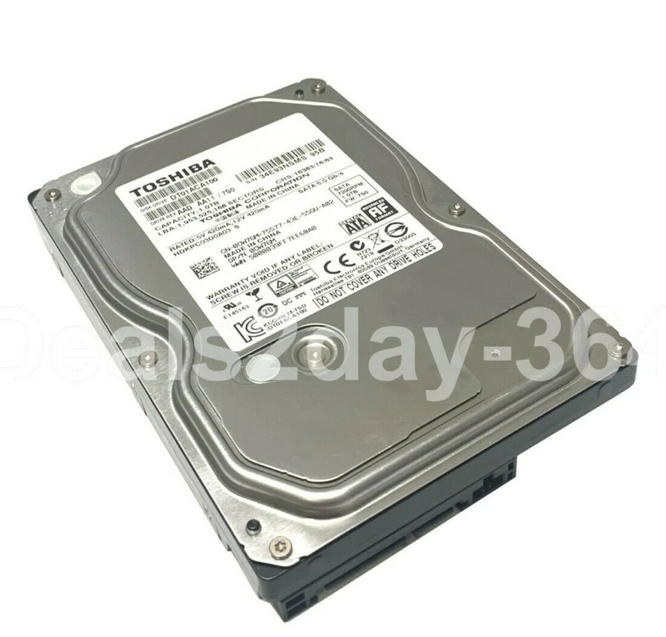 TOSHIBA Internal Hard Drive DT01ACA100 1TB 7200 RPM 32MB Cache - Image 2 of 3