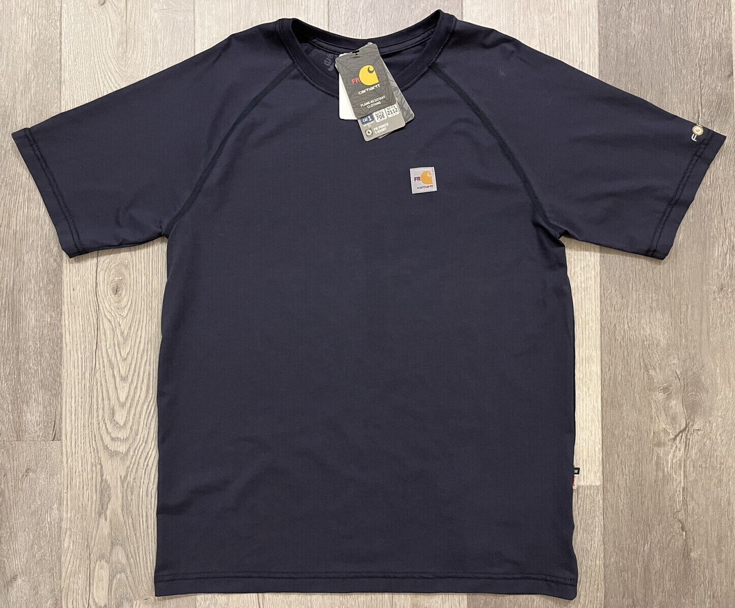 Carhartt XL Force Tee Shirt Navy Blue CrewNeck Flame Resistant Force