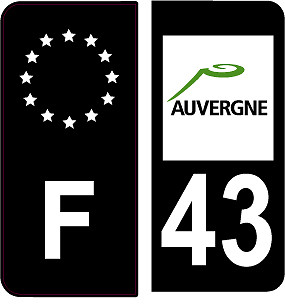 Pack De 4 Autocollants Style Plaque D'immatriculation Black Edition - Noir, Design F+ 34, Pour Personnaliser Vitre Ou Pare-brise