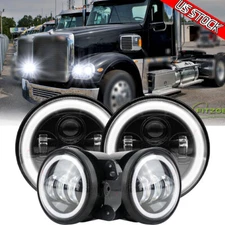 7INCH Halo LED Headlights & 4inch Fog Light Combo For Freightliner Coronado