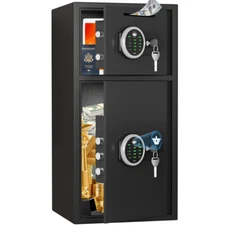 Kavey 6.0 Cub Safe Box with Deposit Slot and Backlit Keyboard, Metal Storage Box