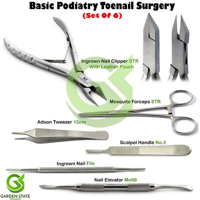 Podiatrist Toenail Surgery Kit Ingrown Nail Removal Clipper Cutter