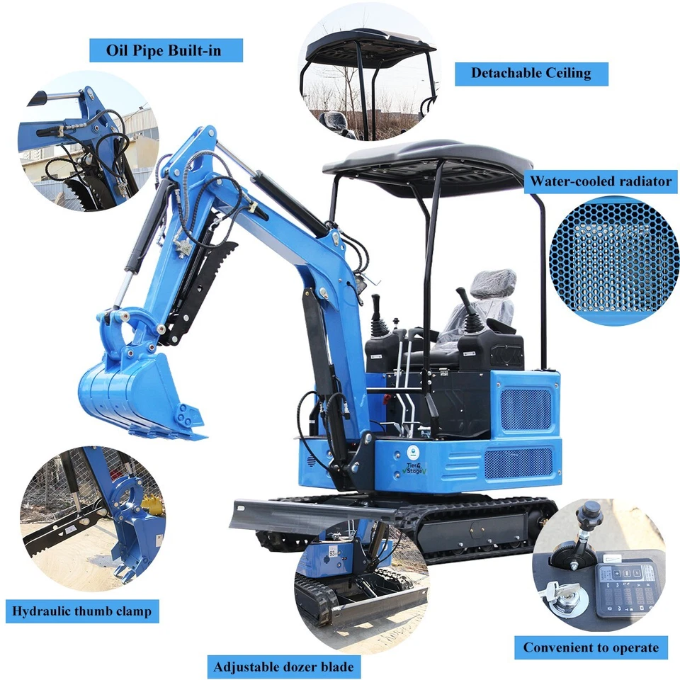 2025 New 4,000lbs Mini Hydraulic Excavator KUBOTA Diesel 1.8 Tons in Stock USA - Image 4 of 4