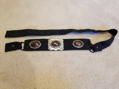 VINTAGE CAROLYN TANNER DESIGNS BLACK SILVER LEATHER  display picture 3