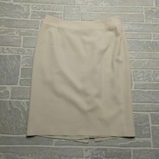Armani Collezioni Skirt Size 10 Beige Virgin Wool Satin Lined Back Zip Pencil