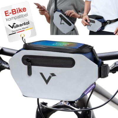 Valkental 3in1 City Bag Fahrrad Lenkertasche Klickfix blau