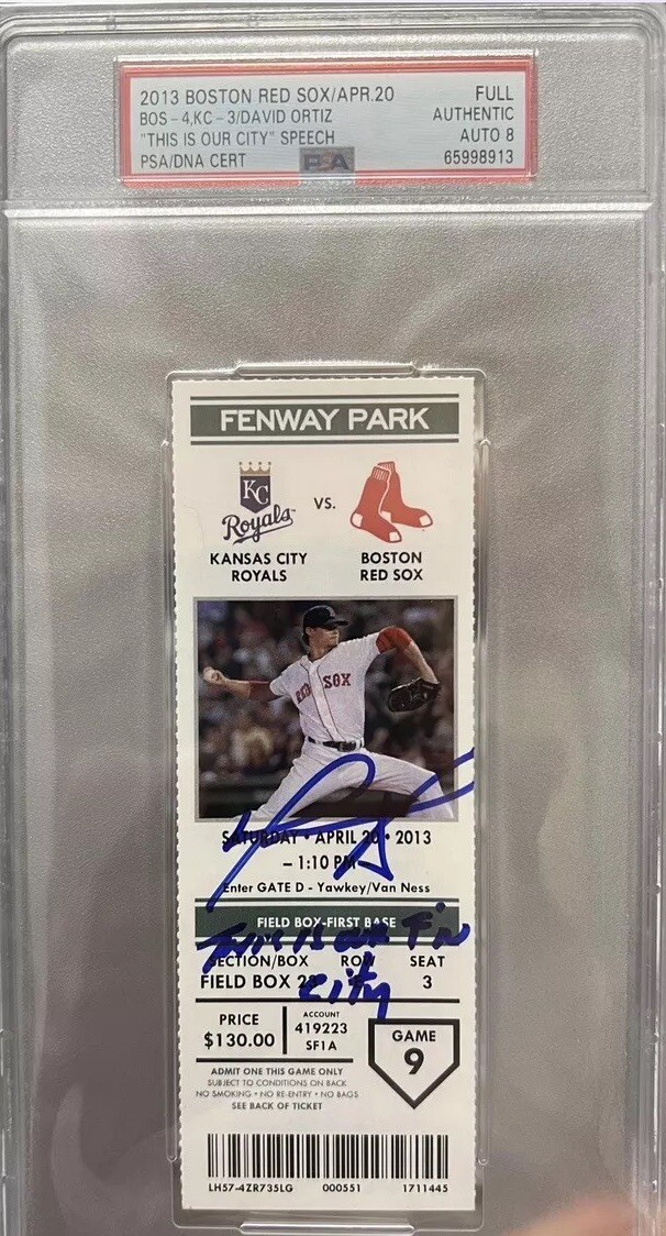4/20/13  DAVID ORTIZ SPEECH Boston RED SOX Signed PSA Speech ‘Our F’n City”⚾️