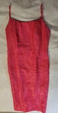 Vintage Hot Pink Tygie Dress Sz 10 Medium Sleeveless Long Barbie Core Formal