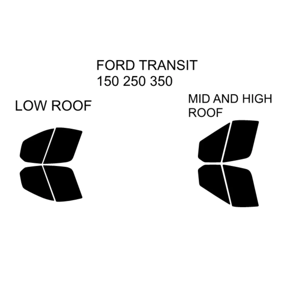 Premium Nano Carbon Window Tint fits Ford Transit Van 2015-2025 Low Roof 2F - Image 2 of 4