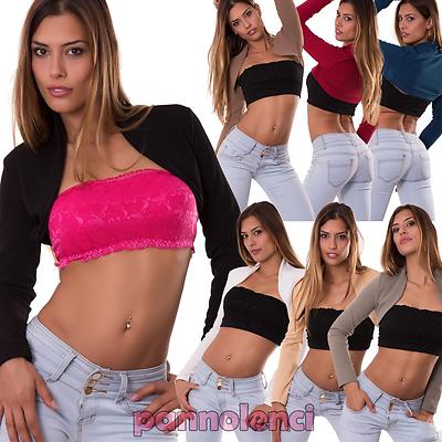 Damen Schulterschutz Bolero Langarm Elegant Jacke Neu AS-1021