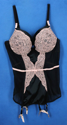 Adore Me Underwire Padded Push Up Boned Babydoll Garter  Bra Size L #H3274