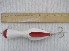 Mike Kiefert Novelure Red/White Handmade Folk Art 6" Fishing Lure-FAST SHIPPING!