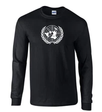 UN United Nations Peace Keeper Black  T-shirt Long Sleeve Logo Shirt S - 5XL