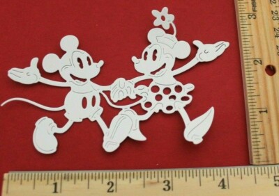5 MICKEY & MINNIE MOUSE ROMANTIC STROLL cardstock paper die cut embellishments 