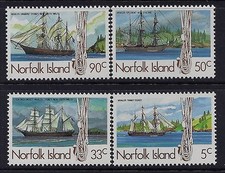 1985 NORFOLK WHALING SHIPS PART I SET OF 4 FINE MINT MNH/MUH