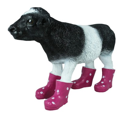 Gartenfigur Kuh Figur Kalb Mit Gummistiefel Tierfigur Bunte Gartendeko Ebay