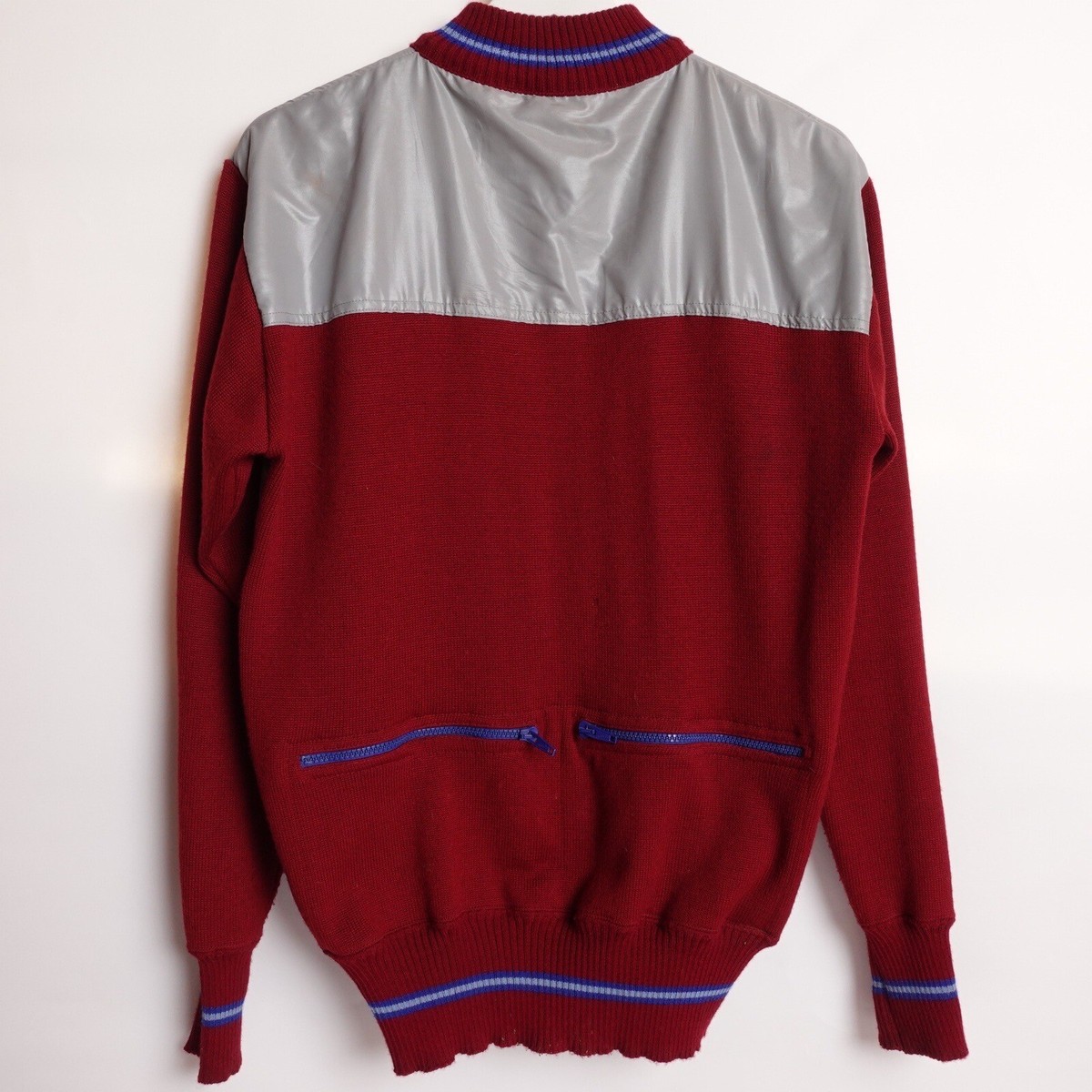 Vintage 70s 80s Santini Baleno Cycling Jacket Wool Baleno Knit Zip